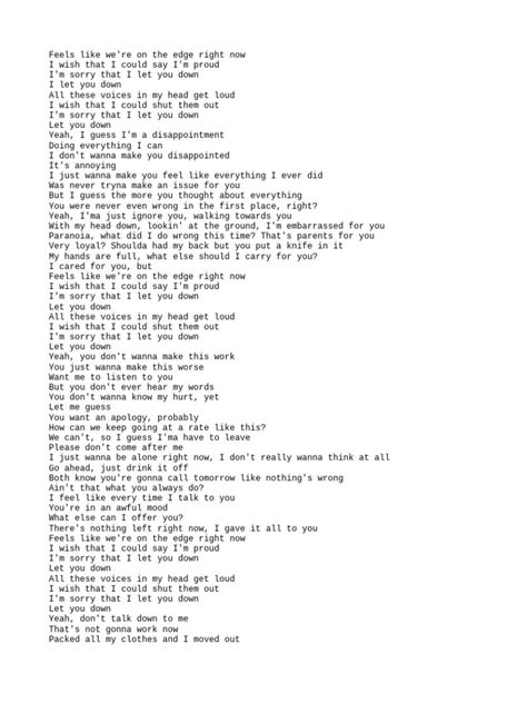 brother bear i let you down lyrics|No Way Out .